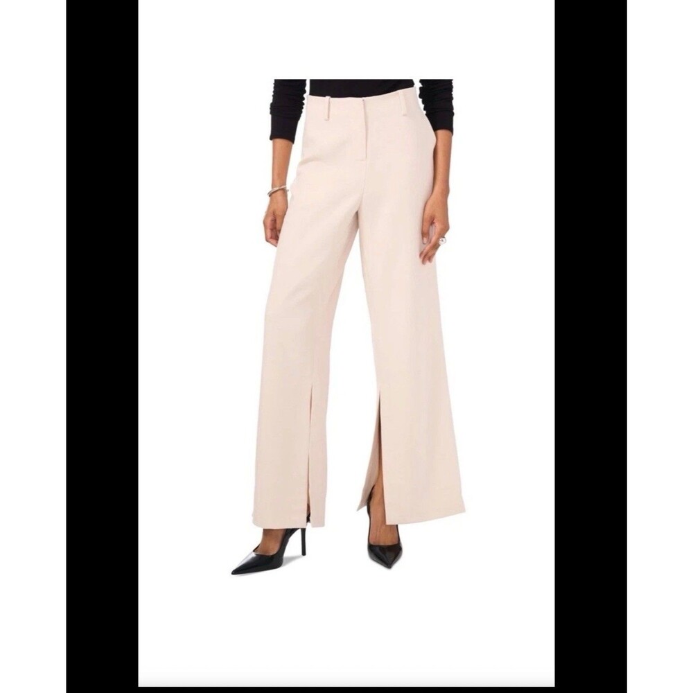 Vince Camuto Womens Wide-Leg Split-Hem Tro Neutral 6